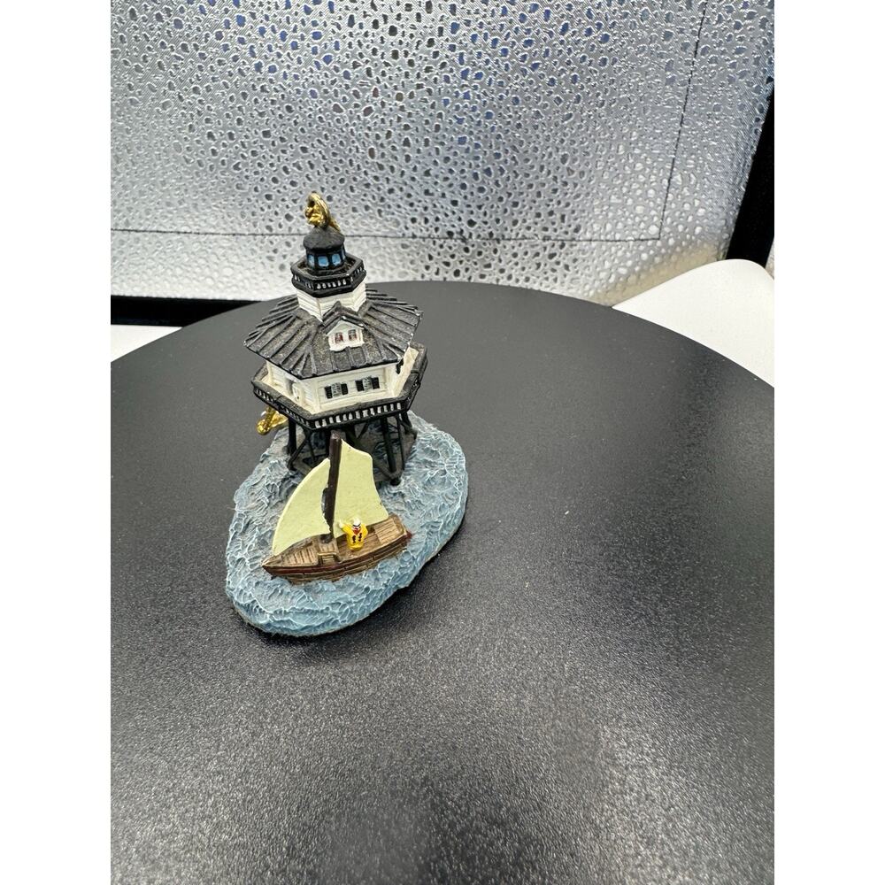 Harbour Lights Middle Bay Alabama Ornament 1998 Lighthouse Sailboat - Picture 3 of 6